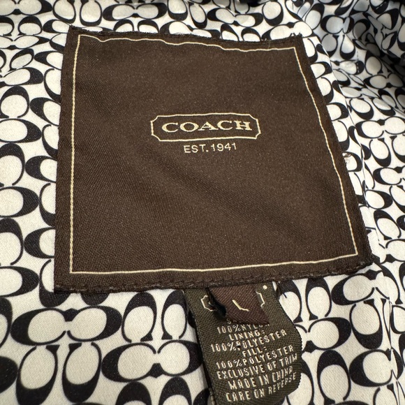 Coach Black Quilted Jacket Monogram Interior - Picture 8 of 8